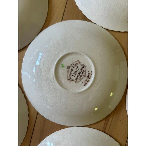 Windsor Ware Johnson Bros England Pomona set of 6 Saucer Plates 5.5" Vintage - Picture 7 of 7